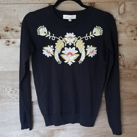 Philosophy Sweaters - Philosophy Embroidered Sweater